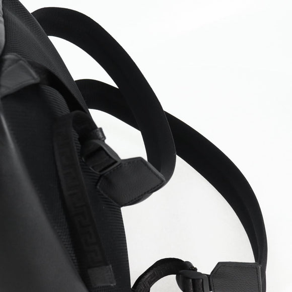 VERSACE Backpack Leather Black Gold Auth 118683A