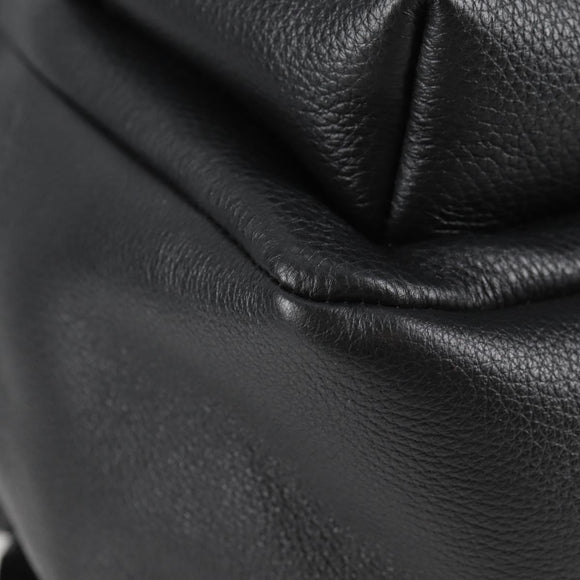 VERSACE Backpack Leather Black Gold Auth 118683A