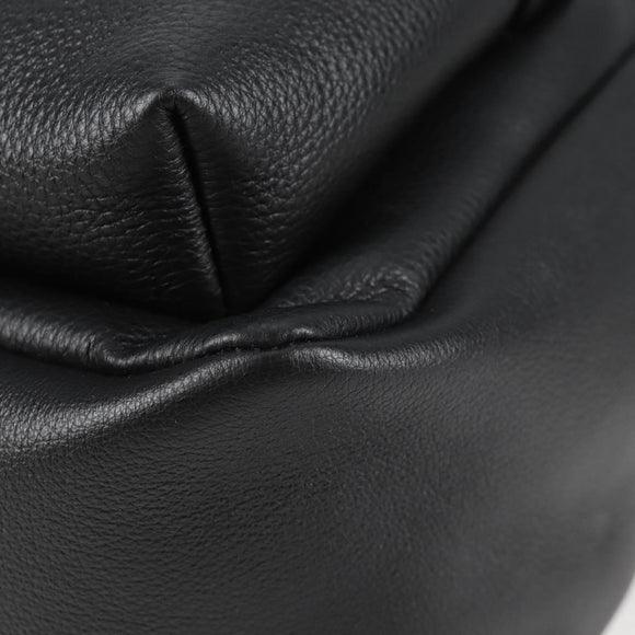 VERSACE Backpack Leather Black Gold Auth 118683A