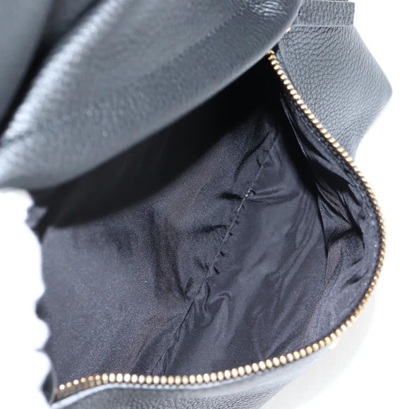 VERSACE Backpack Leather Black Gold Auth 118683V