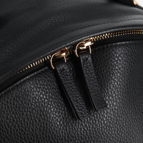 VERSACE Backpack Leather Black Gold Auth 118683V