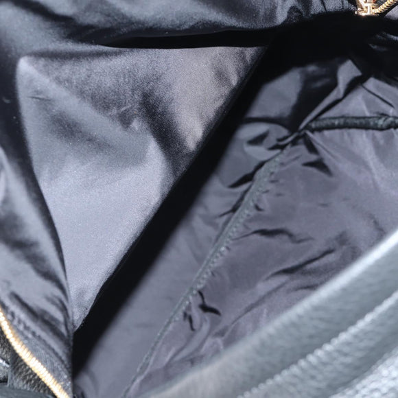 VERSACE Backpack Leather Black Gold Auth 118683A