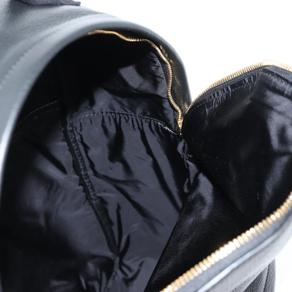 VERSACE Backpack Leather Black Gold Auth 118683A