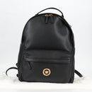 VERSACE Backpack Leather Black Gold Auth 118683A-12