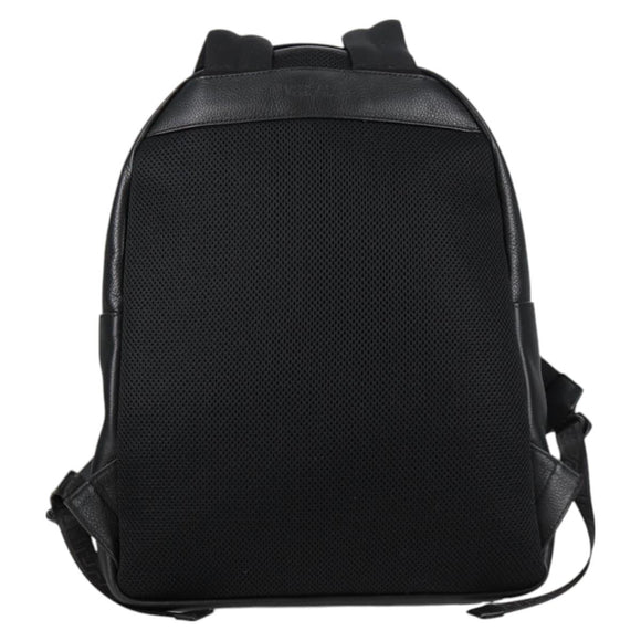 VERSACE Backpack Leather Black Gold Auth 118683A