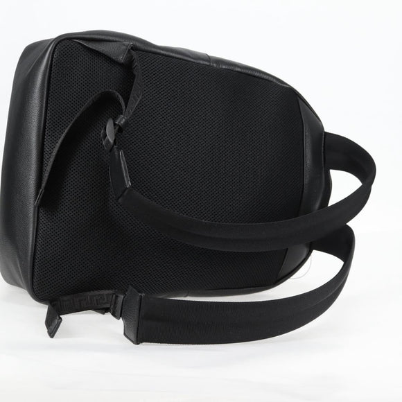 VERSACE Backpack Leather Black Gold Auth 118683A