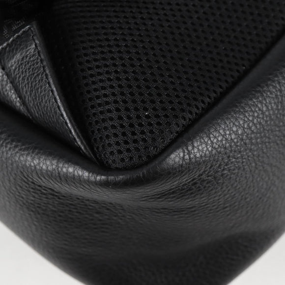 VERSACE Backpack Leather Black Gold Auth 118684A