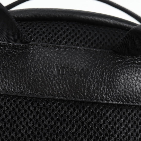 VERSACE Backpack Leather Black Gold Auth 118684A