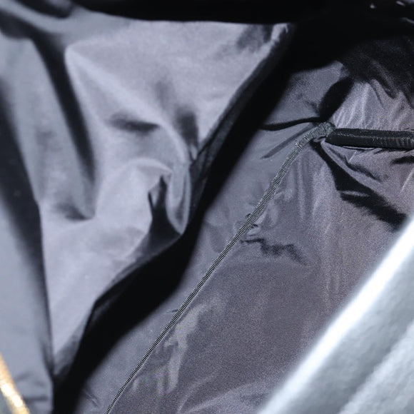 VERSACE Backpack Leather Black Gold Auth 118684A