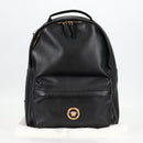 VERSACE Backpack Leather Black Gold Auth 118684A-12