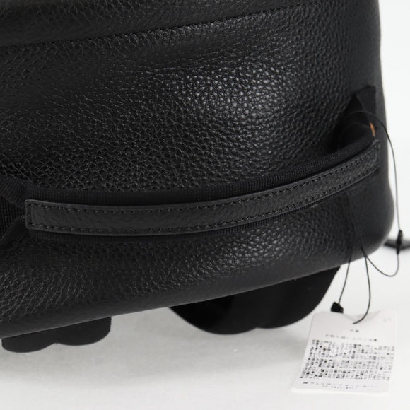 VERSACE Backpack Leather Black Gold Auth 118684A