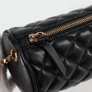 VERSACE Chain Shoulder Bag Leather Black Gold Auth 118687A-9