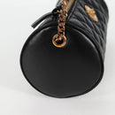 VERSACE Chain Shoulder Bag Leather Black Gold Auth 118687A-4