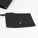 VERSACE Tote Bag Leather 2way Black Gold Auth 118688A-15