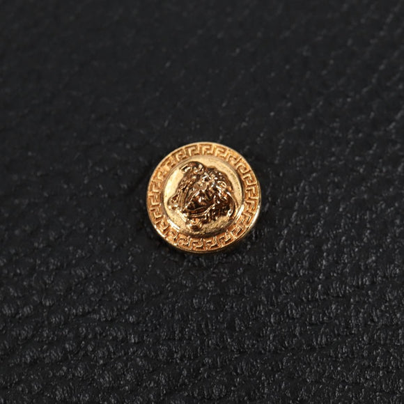 VERSACE Tote Bag Leather 2way Black Gold Auth 118688V