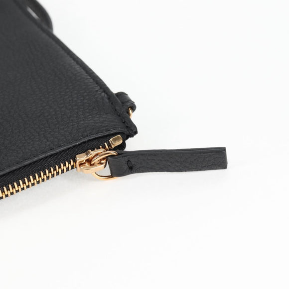 VERSACE Tote Bag Leather 2way Black Gold Auth 118688A