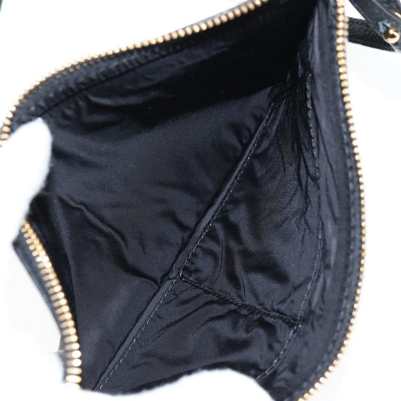 VERSACE Tote Bag Leather 2way Black Gold Auth 118688A