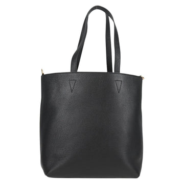 VERSACE Tote Bag Leather 2way Black Gold Auth 118688V - 0