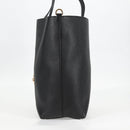 VERSACE Tote Bag Leather 2way Black Gold Auth 118688A-4