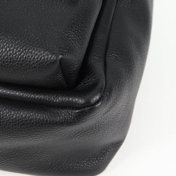 VERSACE Backpack Leather Black Gold Auth 118689A