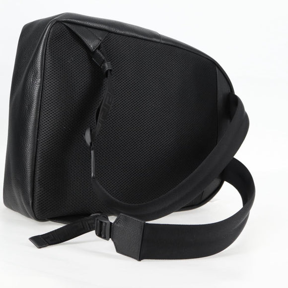 VERSACE Backpack Leather Black Gold Auth 118689A