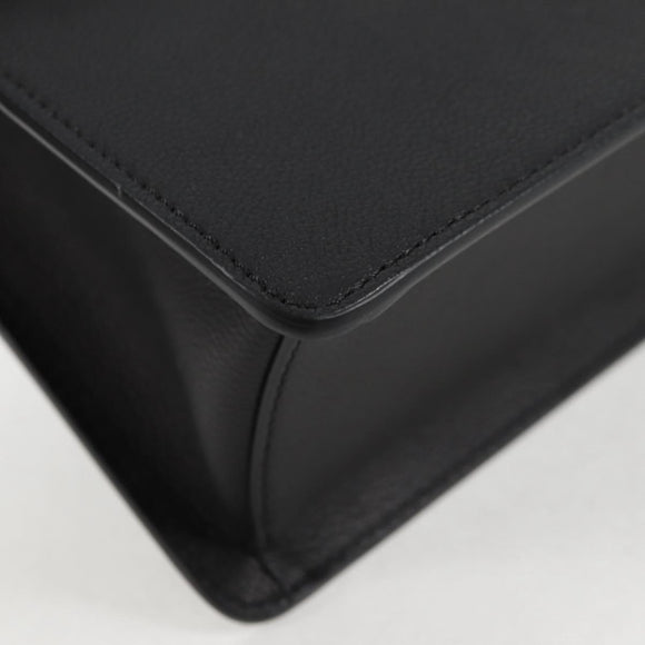 VERSACE Hand Bag Leather 2way Gold Black Auth 118691M