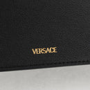 VERSACE Hand Bag Leather 2way Gold Black Auth 118691M-17