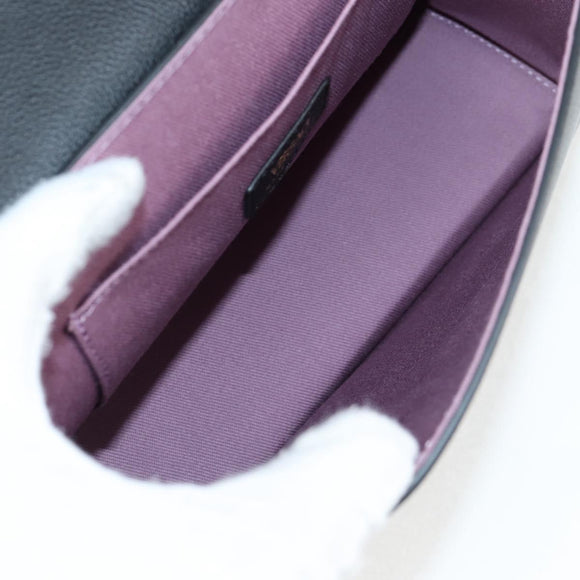 VERSACE Hand Bag Leather 2way Gold Black Auth 118691M