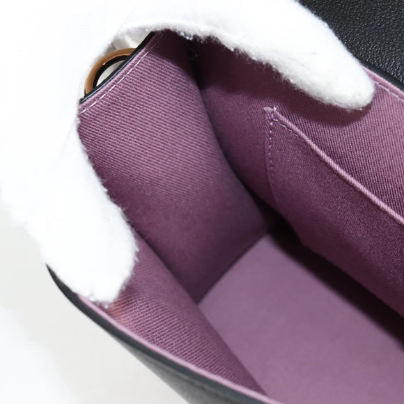 VERSACE Hand Bag Leather 2way Gold Black Auth 118691M