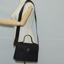 VERSACE Hand Bag Leather 2way Gold Black Auth 118691M-24