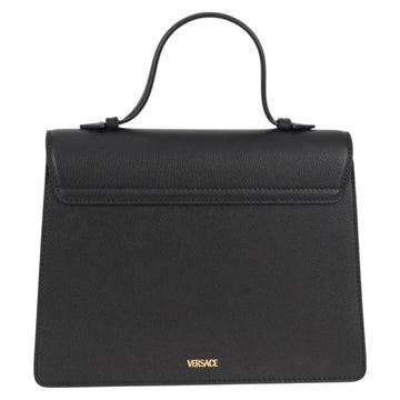 VERSACE Hand Bag Leather 2way Gold Black Auth 118691M - 0