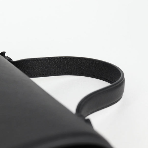 VERSACE Hand Bag Leather 2way Gold Black Auth 118691M