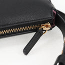 VERSACE Hand Bag Leather Black Gold Auth 118692A-10