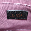 VERSACE Hand Bag Leather Black Gold Auth 118692V-19