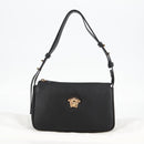 VERSACE Hand Bag Leather Black Gold Auth 118692A-12