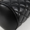 VERSACE Chain Shoulder Bag Leather Black Gold Auth 118693A-16