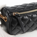 VERSACE Chain Shoulder Bag Leather Black Gold Auth 118693A-19