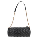 VERSACE Chain Shoulder Bag Leather Black Gold Auth 118693A-2
