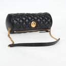 VERSACE Chain Shoulder Bag Leather Black Gold Auth 118693A-7