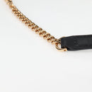 VERSACE Chain Shoulder Bag Leather Black Gold Auth 118693A-8