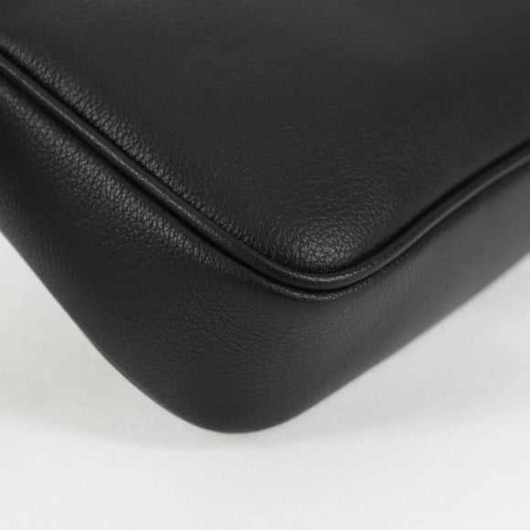 VERSACE Hand Bag Leather Gold Black Auth 118694A