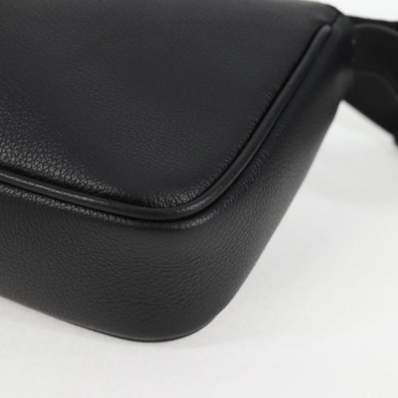 VERSACE Hand Bag Leather Gold Black Auth 118694A