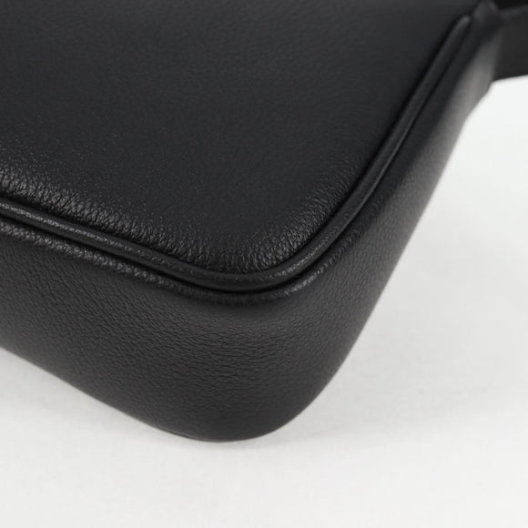 VERSACE Hand Bag Leather Gold Black Auth 118694A