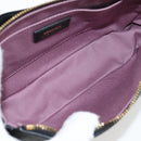 VERSACE Hand Bag Leather Gold Black Auth 118694A-10