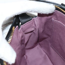 VERSACE Hand Bag Leather Gold Black Auth 118694A-22