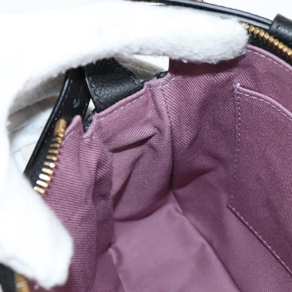 VERSACE Hand Bag Leather Gold Black Auth 118694A