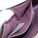 VERSACE Hand Bag Leather Gold Black Auth 118694A-11