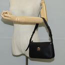 VERSACE Hand Bag Leather Gold Black Auth 118694A-23