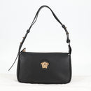 VERSACE Hand Bag Leather Gold Black Auth 118694A-12