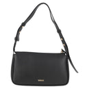 VERSACE Hand Bag Leather Gold Black Auth 118694A-2